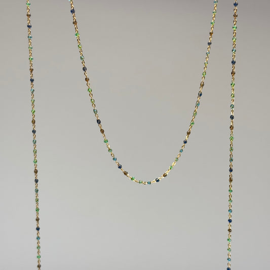 OCEAN Kollektion – Emaille-Kettenmaterial in Blautönen & Gold Filled