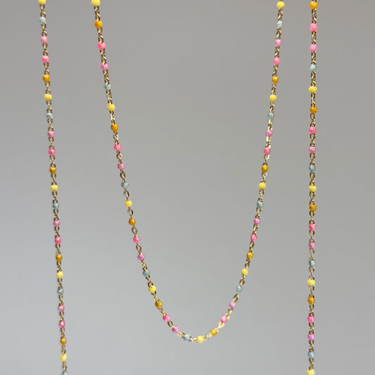 Retro Candy Kollektion – buntes Emaille-Kettenmaterial in Gold Filled